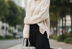7 Inspirasi Outfit Sweater dan Rok yang Bikin Penampilan Makin Anggun