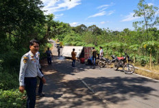 Hilang Kendali Truk Pengangkut Sembako Terguling
