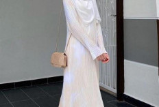 10 Ide OOTD Hijab dengan Gamis Plisket, Anggun dan Modis 