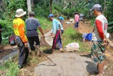 Gotong Royong Perbaiki Jalan Rusak Menuju Perkebunan