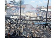 Di tinggal Nyadap Karet Empat Rumah Dilalap Api