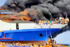 KM Barcelona V Rute Talaud—Manado Terbakar